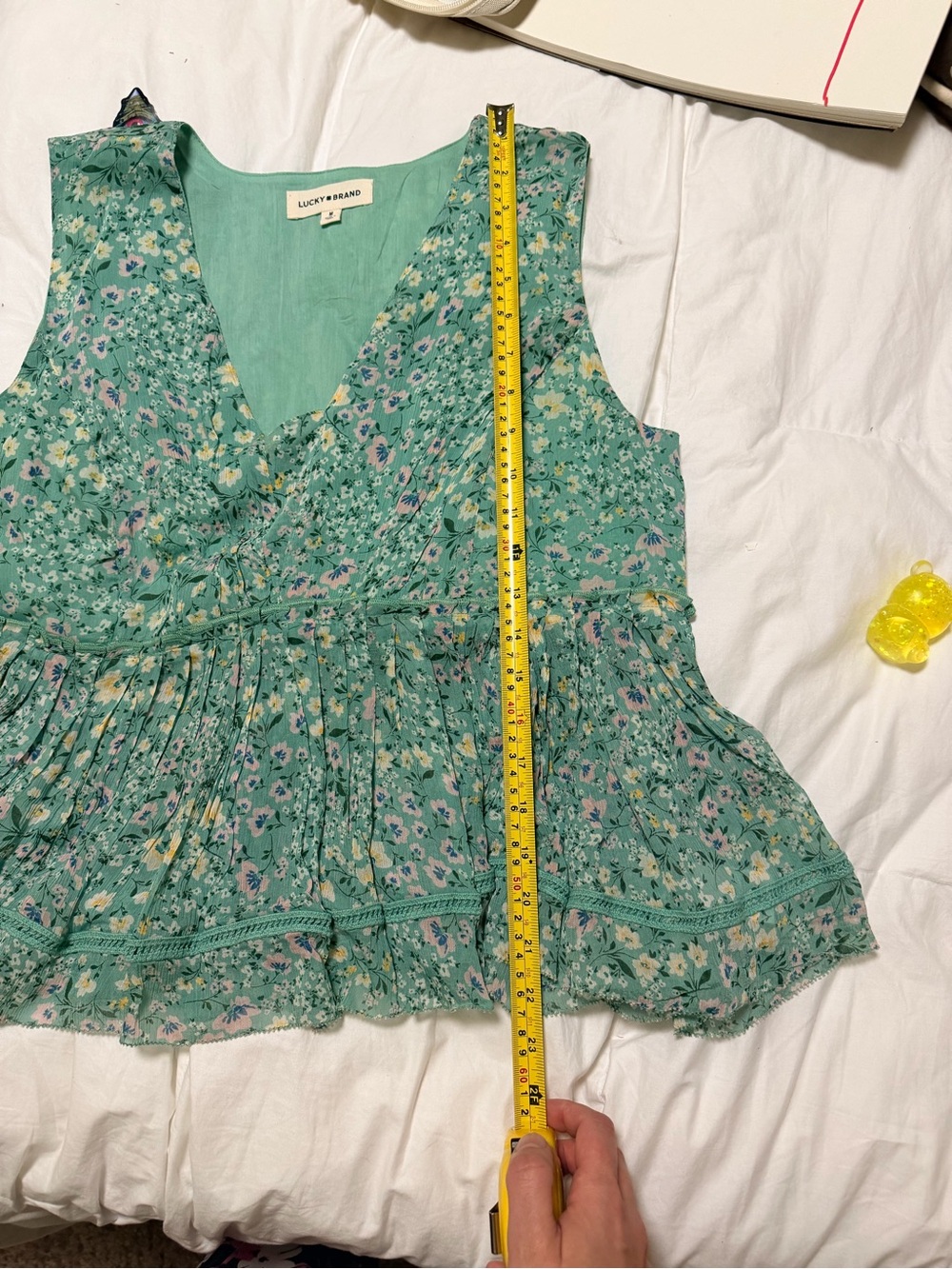 Lucky Brand Women’s M Mint Green Floral Peplum Sleeveless Top - Picture 10 of 10
